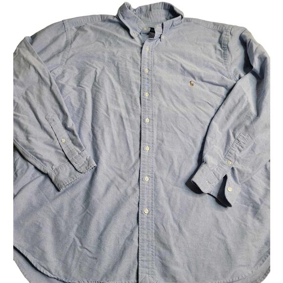 2672 Ralph Lauren Blue LS Button Down Men's 2XB - Picture 1 of 8